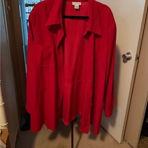 Avenue Red Women's Button Down Shirt